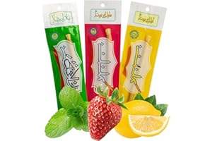 AL BADIL Pack de 3 Siwaks Naturels Aromatisés | Brosse à Dents Écologique pour Dents Blanches et Gencives Saines | Saveurs Fraise, Menthe et Citron