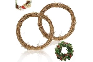 MEIYIFAN 2PCS Corona de Ratán Corona, 30 cm DIY Ratán Hecha a Mano Guirnalda,para Chic DIY Corona de Mimbre Boda Fiesta de Cumpleaños Colgante de Pared Decoración Ornamento