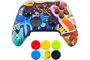 9CDeer 1 Stück von Schutz Benutzerdefiniertes Transferdrucken Silikon Abdeckung Haut Ärmel Fall Cover Skin Hülle Comic-Farben + 6 Thumb Grips Aufsätze zum Xbox Elite Series 2 Controller