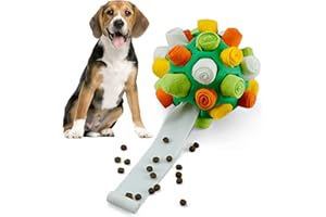 Larimuer Palla da fiuto per cani, Giocattoli Puzzle per Cani giocattolo interattivo Portatile, giocattolo per l'alimentazione per cani di piccola, media,taglia(verde e arancione)