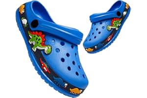 Aisprts Unisex Clogs Kinder Gartenschuhe für Jungen Mädchen rutschfeste Gartenclogs Dinosaurier Pantoletten Kinder Gummi Hausschuhe Sommer Kinder Hausschuhe Latschen