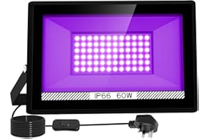 T-SUNUS 60W LED UV Black Light, 400-405nm Wavelength UV Light, IP66 Waterproof Stage Flood Lighting for Aquarium Body Paint Performance Stage Bar Club Fluorescent Party Valentine Decorations
