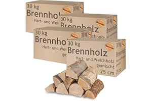 Bois de Chauffage Mixte 5-500 kg Hêtre Chêne Bouleau Pin Epicéa Bol à feu Bois pour poêles et cheminées Gril 25 cm Chambre séchés flameup, Poids:120 kg