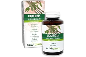 Réglisse (Glycyrrhiza glabra) racines Naturalma - 150 g - 300 comprimés - Complément alimentaire - Naturel et Végétalien
