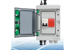 SROCHN Überspannungsschutz PV DC 32A 1000V Blitzschutz Leistungsschalter IP65 Wasserdicht 1 String 4 Modul Solar PV Anschlusskasten