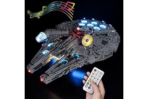 Hosdiy Télécommande Sons Jeu de Lumière pour (Faucon Millenium 75192) Modèle - LED Lumiere Kit Compatible avec Lego 75192 (Seul Lumière, sans Modèle)