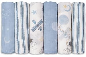 GLLQUEN Muslindukar för spädbarn, 6 stycken dregellindukar av bomull 70 cm x 70 cm, absorberande och ventilerande och idealis