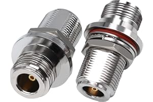 TUOLNK Adaptateur N femelle à N femelle connecteur coaxial de cloison pour câble Coaxial d'antenne 2 pièces