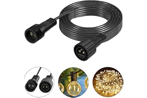 FFZZKJ Verlängerungskabel 5M Außen für Solar G40 Glühbirnen Lichterkette Wasserdicht Außenleuchte langes Kabel für Weihnachtsbeleuchtung Lichtervorhang Eisregen Lichternetz