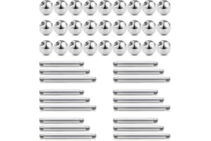 LAURITAMI 16pcs Piercing Lengua 14G 12-18mm Pezón Barbell Recto Acero Inoxidable Lengua Pendientes Joyas