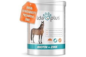 Ida Plus Biotin + Zink - Cura Completa - Altamente dosata - Vincitore del Concorso - Zinco Premium per Cavalli - migliora la qualità degli Zoccoli - 750 g