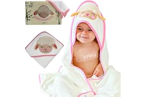 KPRICE - Accappatoio Neonato Con Cappuccio - Asciugamani di flanella 100% Bambu Organico - Asciugamano Neonato Bagnetto - Bambini Bambino Mesi Nascita
