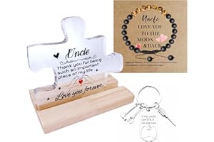 WOSHIDEFA Uncle Gifts, Uncle Birthday Gifts, Gifts for Uncle, Best Uncle Gifts from Niece Nephew, Uncle Presents Puzzle Piece Acrylic Plaque