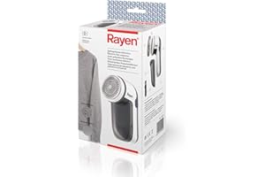 Rayen | Quitapelusas eléctrico | Incluye pilas | Con cubierta protectora de Acrilonitrilo butadieno estireno, Blanco/Gris | Para todo tipo de prendas | Multifuncional | Dimensiones: 13 x 6,8 x 5,8 cm