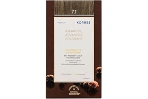 ‎KORRES KORRES Argan Oil Colorant – ammoniakfreie Haarfarbe Aschblond 7.1 – 100% Grauhaarabdeckung & vegan für ein langanhaltendes Farbergebnis