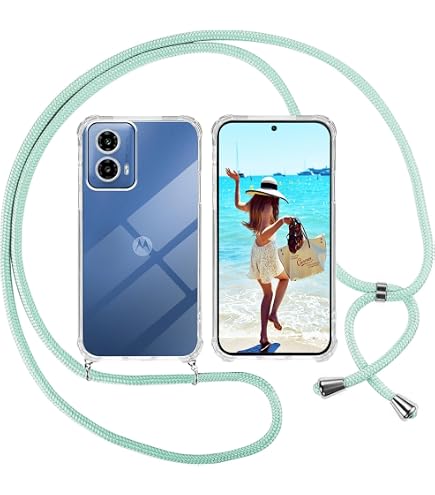 Handykette Für Motorola Moto G13/G23 – Transparente Silikonhülle Mit Abnehmbarer Umhängekordel, Inkl. Displayfolie & Stylus