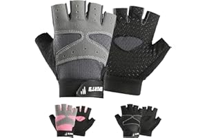 Mecmbj Guanti Bici Bambino, Guanti Ciclismo Corto Mezze Dita, Antiscivolo, Traspiranti, Adatto a Bambini di 5-7 Anni, per Bambini per Ciclismo, Canottaggio(rosa)