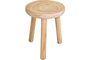 Spetebo Holz Blumenhocker mit 3 Beinen - Ø 30 cm - Deko Hocker rund naturbelassen - Pflanzenständer Blumenständer Beistelltisch Couchtisch Teetisch