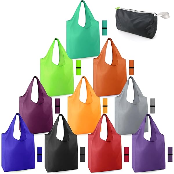 Large Reusable Grocery Tote Bag - 50LB Capacity Foldable Nylon Shopping Bag