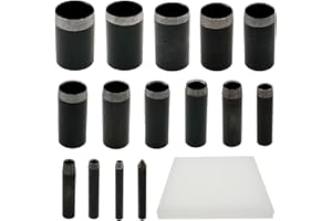 JMZLLRX Perforateur Rond 1-15mm pour Cuir, Matrice de Poinçonnage, Découpe en Cuir et Tapis Plastique Perforé pour L'artisanat Fait à La Main