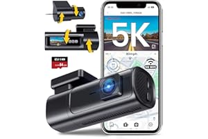 EUKI Dash Cam Auto, Doppia 5K/4K 60fps+2.5K, 5G WiFi Telecamera per Auto con SD 64G, Schermo IPS da 1.47', GPS, Super Visione Notturna, G-Sensor, Registrazione in Loop, HDR, 360° Rotabile,Max 512 GB