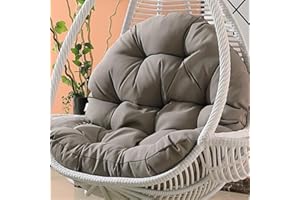 YUWANGG Cuscino per sedia a forma di uovo,Cuscino per poltrona sospesa,cuscino per sedia in rattan,cuscino integrato,Varie opzioni di colore,Adatto per giardini esterni, altalene interne, divani（120*80cm）