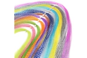 YZD Coloré Crystal Flash Matériel de Montage de Mouches 12 Paquets Ligne de pêche à la Mouche pour Faire du leurre de pêche Mouches sèches Streamers humides