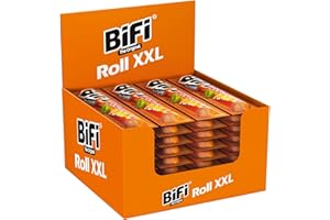 BiFi Roll XXL, Salamino in Morbido Panino, Snack in Formato Tascabile, da Gustare in Viaggio, in Ufficio o Quando fai Sport, Con Pepe, Coriandolo e Aglio, Confezione da 12 (12 X 70 g)