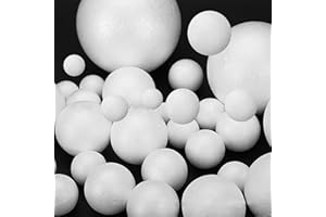 MINGZE 21 pezzi palla bianca di plastica della schiuma, utilizzata per i prodotti fai da te e Slime, palla della schiuma dell'artigianato, utilizzata per la decorazione di arti e mestieri fai bambini