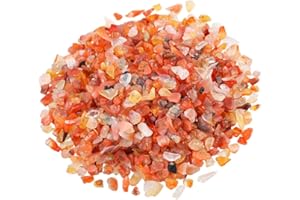 Shanxing Carnelian/Red Agate Tumbled Chips Stones, Crushed Stone Tumblestone Healing Crystals Home Decoration (1 pound,about 460 gram), Undrilled