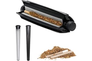 BIPL Joint Drehmaschine, Drehmaschine Zigarettenroller, 110 mm Drehmaschine Joint, Schwarz Manuelle Zigarettendrehmaschine, Joint Roller Drehmaschine Konisch, Drehhilfe Joint, mit 2 Füllen Jointhülle