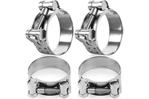 ENUTROF Morsetto per Tubo di Scarico dell'acciaio per Moto 4Pcs Morsetto per Fascetta di Scarico Turbo Regolabile 48-51mm per Condotte Automotive Applicazioni Industriali