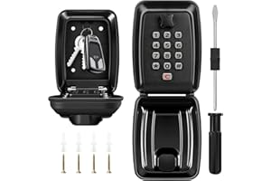 LUROON Grande Cassetta di Sicurezza per Chiavi con Codice 12 Cifre, Cassetta Portachiavi Impermeabile con Codice di Reset, Antiruggine Cassaforte per Chiavi per Interni ed Esterni