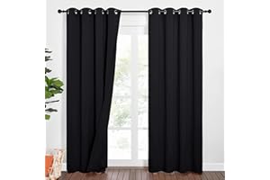 PONY DANCE Zasłona termiczna z izolacją termiczną na zimno i ciepło, trójwarstwowe zasłony zaciemniające pochłaniające dźwięk zasłony z pierścieniami zasłony do sypialni zasłony do salonu 2 sztuki 132