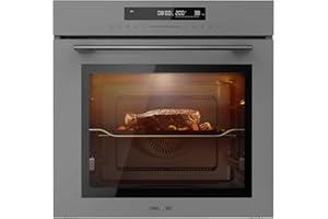 Cecotec Four Encastrable 60cm Bolero Hexa SM406000 Glass Grey A+. 2900W, 72L, 12 Fonctions avec Steak Master, Pizza Master, Steam Assist, Steam EasyClean, Mode Eco et Décongélation, Electronic Timer