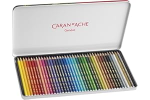 CARAN D'ACHE Caran PRISMALO Aquarelle - Matite Colorate Acquerellabili, Scatola in Metallo da 40 matite