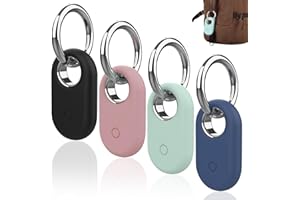FDJZXW 4 Stück Hülle Kompatibel für Samsung Galaxy SmartTag 2 Schutzhülle mit Schlüsselanhänger, Smart Tag 2 Hülle, Tragbar Silikon-Schutzhülle, Anti-Kratz Ultradünn Cover(Schwarz+Dunkelblau+Mintgrün+Rosa)