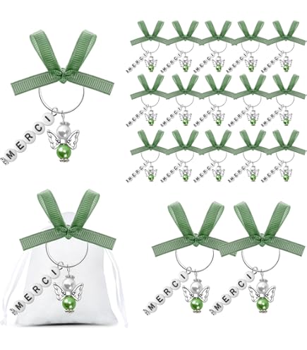 Lot De 24 Mini Chapelets De Baptême En Acrylique Avec Ange Pour Première Communion, Baptême