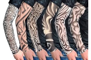 HugeStore 6 Pcs Fake Temporary Tattoo Sleeves Novelty Design Body Art Arm Accessories C