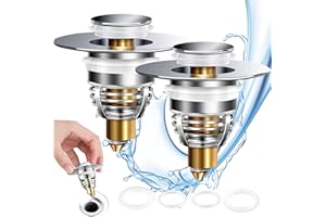 Swetfela Tappo Lavandino Bagno Con Filtro, 2 Pezzi Tappo Lavandino Cucina Universale Tappo Bidet, Tappo Vasca Da Bagno, Tappi Lavandino Bagno, Tappo Lavello Cucina