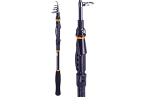 ‎SOUGAYILANG Sougayilang Spinnende Teleskop-Angelrute aus Graphit-Kohlefaser, tragbar, sehr hart, für Boot, Salzwasser und Süßwasserfische, Angelruten