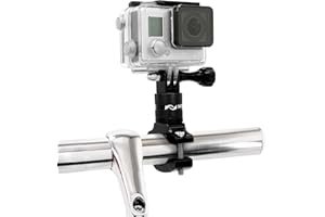 MyGadget Action Cam uchwyt rowerowy 360 ° metal - uchwyt na kierownicę motocykla rowerowego odpowiedni np. GoPro Hero Black 7/8 6 5 4, Xiaomi Yi 4K - czarny