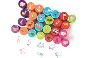 Animaux Stamp Set pour Les Enfants, Bestele 26 Pcs Caoutchouc Encre Lavable Stampers Seal pour Enfants Party Favor, Prix de l'école, Cadeau d'anniversaire, Apprendre Les Accessoires