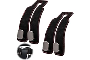 ZOUWEL 2 ganci doppi per sedile posteriore dell'auto, in pelle, per poggiatesta auto, per borse e borse, colore nero