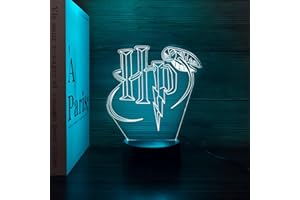 Deluisho Anime 3d Ha-rry Lampada, Ha-rry Po-t Lampada, Luce Notturna 3d Luci, 16 Colori Smart Touch, Luce Notturna Visiva Stereoscopica Dimmerabile, Regalo Perfetto per i Bambini