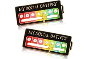 BANJIABB 2 Stück Soziale Batterie Pin,Slider Social Battery Badge,My Social Batterie Pin Mein Sozialer Batterie-Pin-Slider Sozialer Batterie-Pin Lustige Emotionale Emaille-Pin für 7 Tage Woche