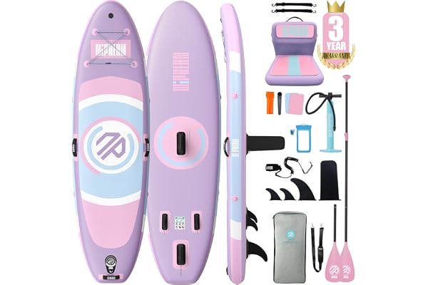 Niphean Paddle Gonflable Adulte avec Siège, (Ultraléger) Stand Up Paddle pour Femmes, Paddle Gonflable avec Aileron StabilTrac pour +30% Stabilité, Paddle Antidérapante pour Le Yoga et avec Animaux