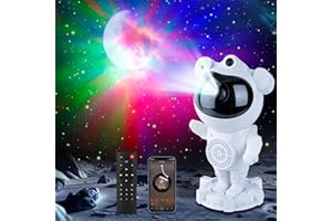 PINLANUO Astronaut Projektor, LED Sternenhimmel Projektor Kinder Mit BT Lautsprecher, Weißes Rauschen, Schlafzimmer Deckenprojektion, Galaxy Projector mit Timer & Fernbedienung, Geschenk für Kinder Erwachsene