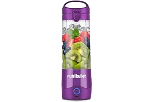 NutriBullet portable blender, blender portable, 475ml sans BPA, mini blender, blender multifonctions, chargeur USB-C, plus de 15 cycles de mixage, Violet, NBP003PU