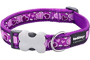 Red Dingo Collier pour Chien Motif cœurs Violet Taille XS modèle 1,2 x 20-32 cm
